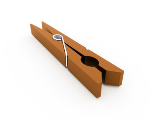 Clothes pin rendered isolated