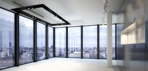 Empty Penthouse Office (panoramic) - obrazy, fototapety, plakaty
