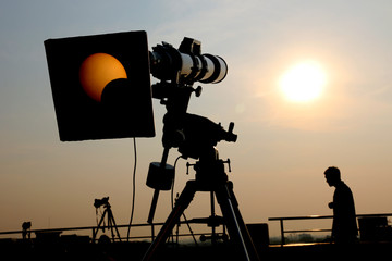 Fototapeta premium Camera view solar eclipse