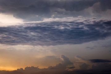 Rain cloud in sunset