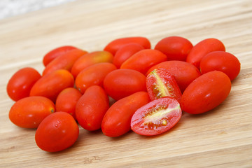 sliced freshness tomatoes on chopping block