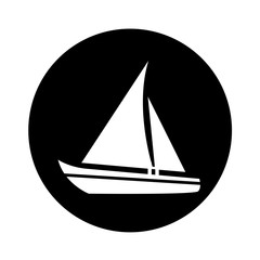 Sailing boat icon illustration design