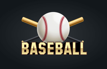baseball bat and ball with text realistic objects