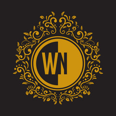 INITIAL CIRCLE HALF vintage elegant luxury