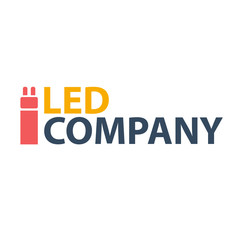 Led bulb logo. Led company logo. LED illumination. Corporate logo design.