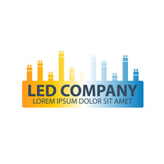 Obraz premium Led bulb logo. Led company logo. LED illumination. Corporate logo design.