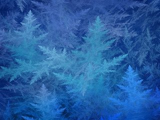 Frost patterns on window - Christmas blue backgroun