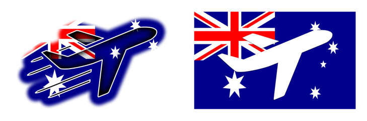 Nation flag - Airplane isolated - Australia