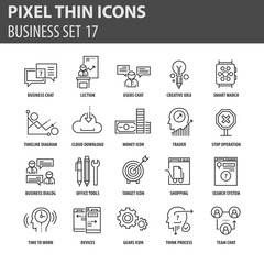 Modern thin line icons set for business