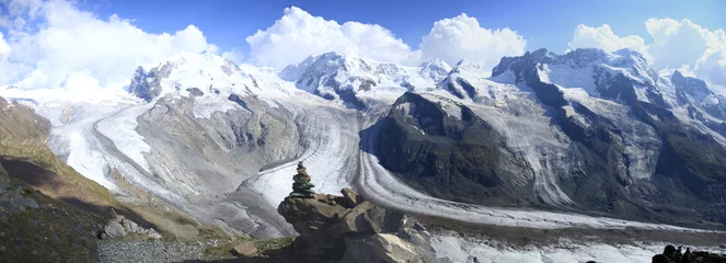 Crédence de cuisine en verre imprimé Cervin Glaciers at Gornergrat near Zermatt, Switzerland