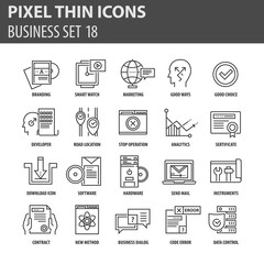 Modern thin line icons set for business