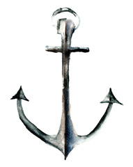 Anchor, watercolor illustration