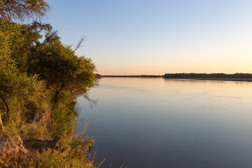 a beautiful sunset on the river