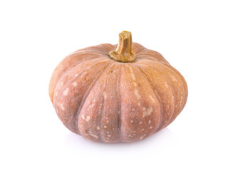 whole pumpkin with stem on white background