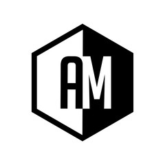 Fototapeta premium INITIAL hexsagonal HALF LOGO