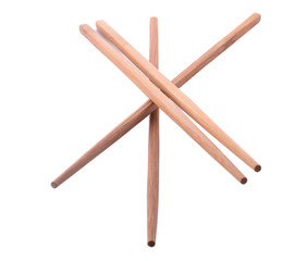 Two pairs of chopsticks isolated on white background.