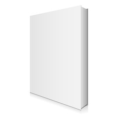 Blank, White Book Cover Vector Illustration.
