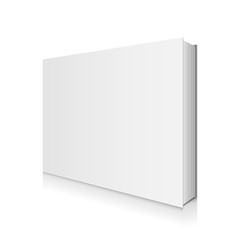 Blank, White Book Cover Vector Illustration.
