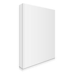 Blank, White Book Cover Vector Illustration.
