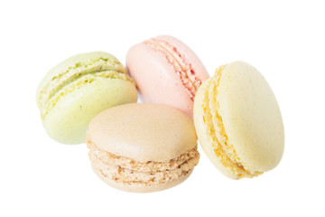 Macaroons on white background