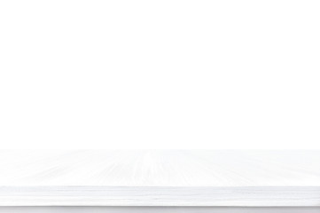 Empty white wood table top