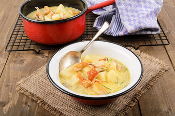 cullen skink, typical scottish food with smoked haddock