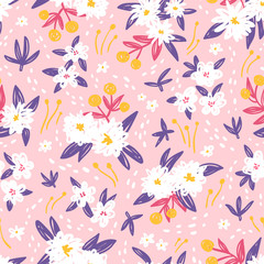 Fototapeta na wymiar Gorgeous vintage floral seamless pattern