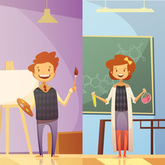 Kids Education 2 Vertical Cartoon  Banners 