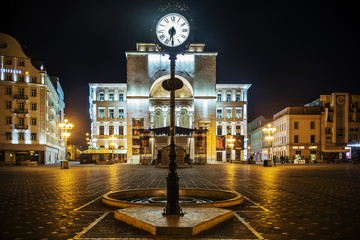 Vintage clock in Opera Square Timisoara