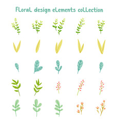 Decorative floral design elements collection. Make your own floral composition
