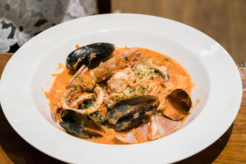 Seafood spaghetti
