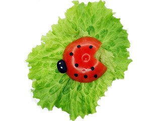 creative vegetable food snack with tomato