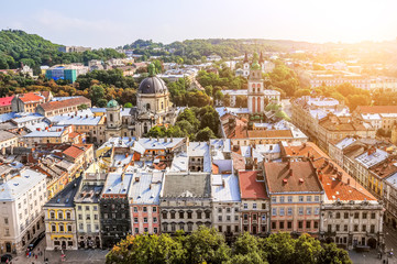 Fototapeta premium Panorama of the city of Lviv