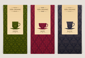 Vector set of templates packaging tea