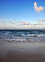 waves on tropical coast of atlantic ocean