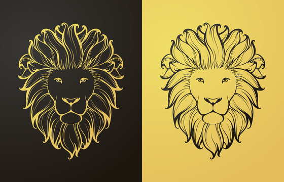 Gold And Black Lion Icon