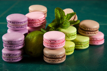 Vintage colorful macarons