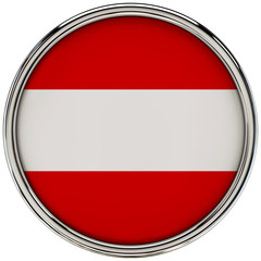 Austria Flag Glossy Button/icon (3d rendering).
