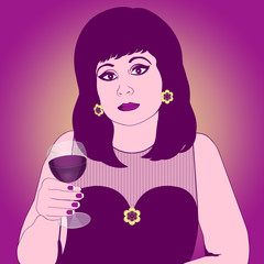 Beautiful woman with a glass of wine