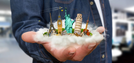 Man travelling the world