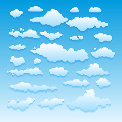 Blue sky with clouds vector nature