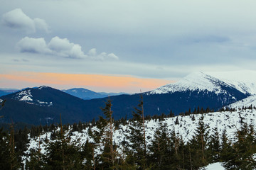 Ukrainian mountains in winter