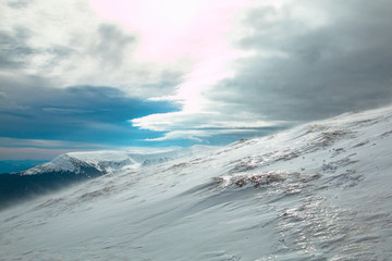 Ukrainian mountains in winter