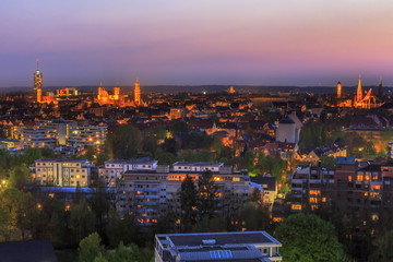 Augsburg city Skyline at night