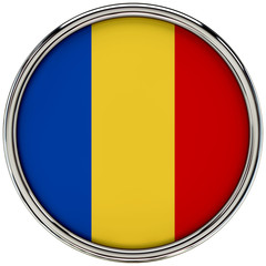 Fototapeta premium Chad Flag Glossy Button/icon (3d rendering).