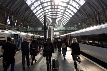 Busy train station