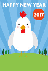 年賀状　2017　にわとり
