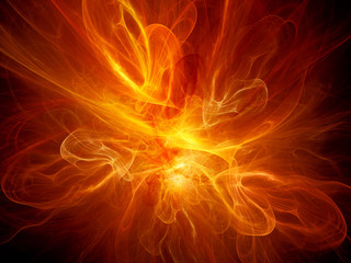 Fiery red flame fractal