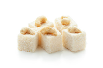 Tasty oriental sweets isolated on white
