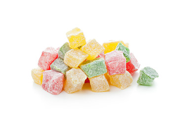 Tasty oriental sweets isolated on white